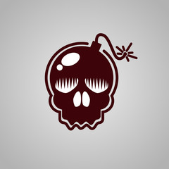 Skull bomb logo illustration
