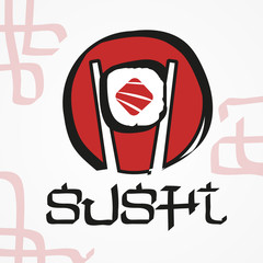Fototapety  Projektowanie logo wektor. Sushi, ryby, japońska, restauracja.