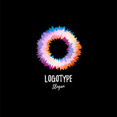 Color wheel, donut, circle. Vibration. Abstract vector logo.