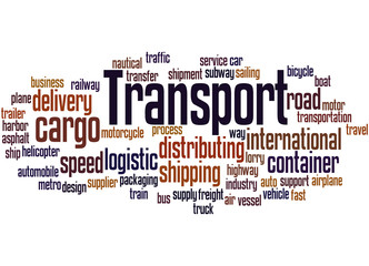 Obraz premium Transport, word cloud concept 7