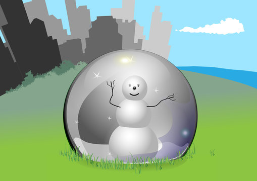 En bubbla med en sn&ouml;gubbe i