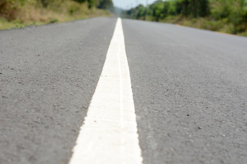 White lines on the road