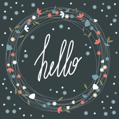 Hand drawn hello card template