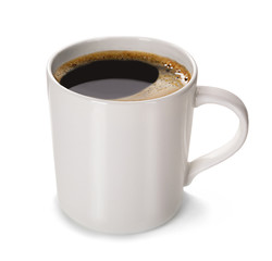Cup of coffee isolated on white