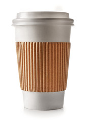 Paper cup isolated on white
