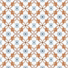 Naklejka premium Old ceramic tiles patterns handicraft from thailand In the park