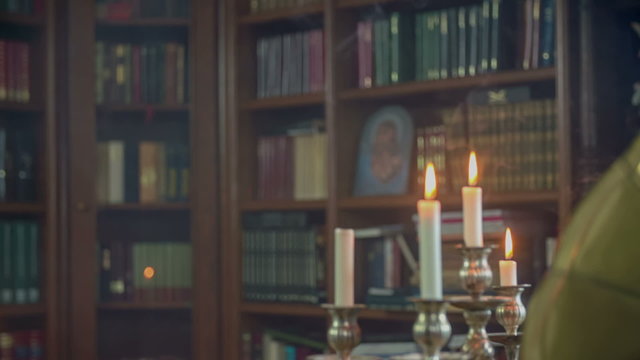 Candles in the middle of the room 