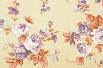 vintage style of tapestry flowers fabric pattern background