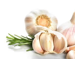 Garlic isolated on white