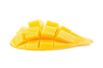 Yellow mango isolated on white background