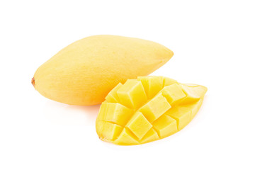Yellow mango isolated on white background