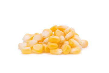 Fototapeta na wymiar yellow corn seed on a white background