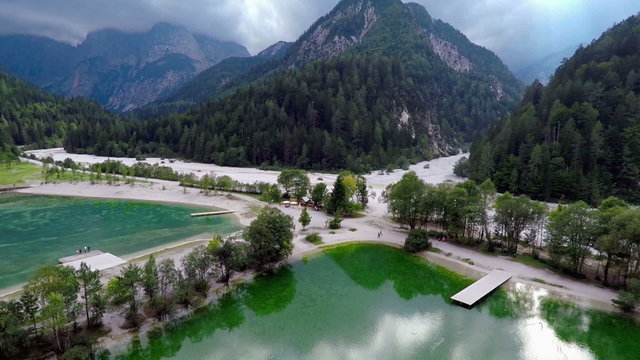 Mountains and a lake in Upper Carniola