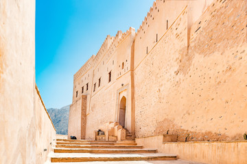 Nakhal Fort in Al Batinah Region, Oman. It is located about 120 km to the west of Muscat, the...