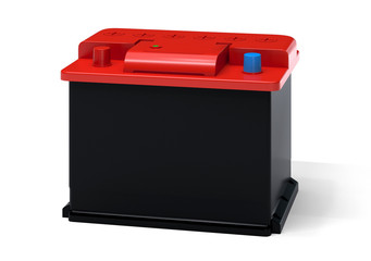 Red black car battery