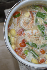 Tom Yam Kung , big shrimp favorite spicy thai cuisine food with