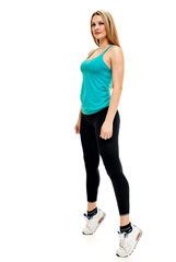 rising on tiptoe fitness woman