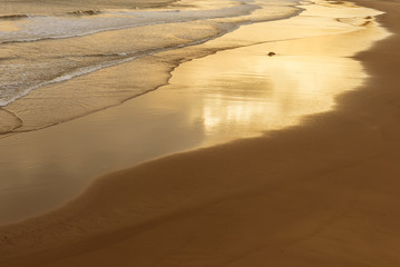 Sunset over ocean or sea background