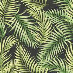 Motif exotique sans couture avec des feuilles tropicales.