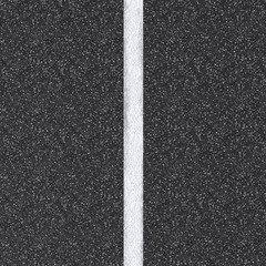 asphalt road top view with white line