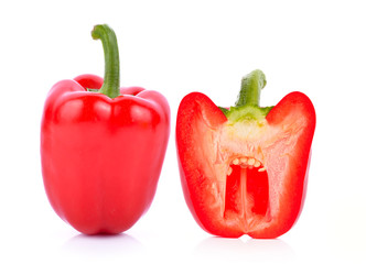 red pepper on white background