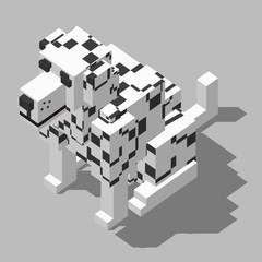 isometric rectangle design dalmatian sitting