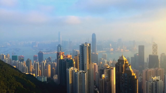 Hong Kong cityscape and harbor from Hong Kong Island (quick timelapse)