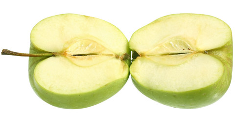 Green apple cut