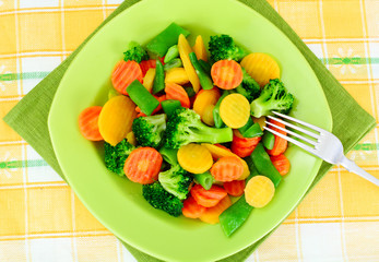 Steamed Vegetables Potatoes, Carrots, Corn, Green Beans, Onion