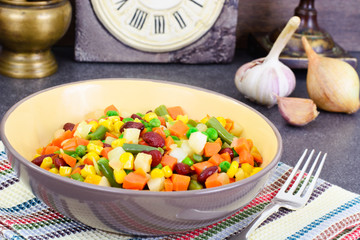 Mexican Mix of Vegetables. Tomatoes, Beans, Celery Root, Green B