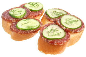 Sandwiches with sausage