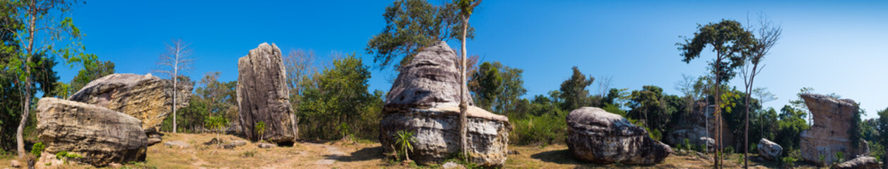 Panorama of the summer in the day time, colorful landscape from nam phong national park.