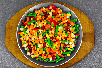 Mexican Mix of Vegetables. Tomatoes, Beans, Celery Root, Green B