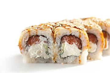 Salmon and Smoked Eel Maki Sushi