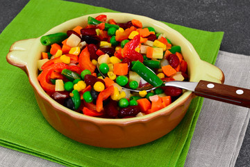 Mexican Mix of Vegetables. Tomatoes, Beans, Celery Root, Green B