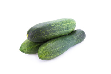 Cucumber on over white background