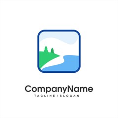 Landscaping logo icon Vector