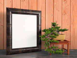 Empty modern style frame, 3D render