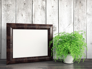 Empty modern style frame, 3D render