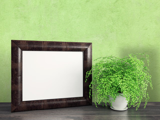 Empty modern style frame, 3D render