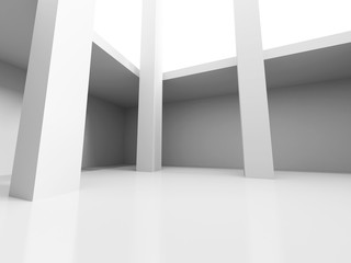 Abstract architecture background. Empty white room interior