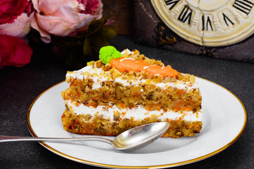 Baking Carrot Cake with Walnuts