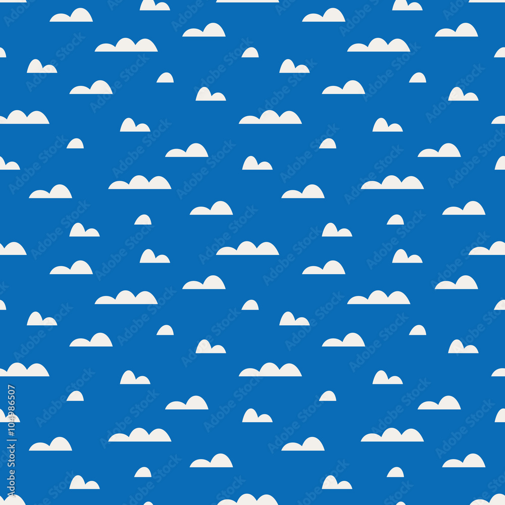Poster seamless pattern with clouds
