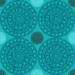 Seamless vector pattern with zentangle mandala