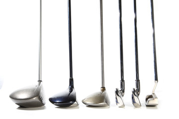 golf clubs isolated on white background