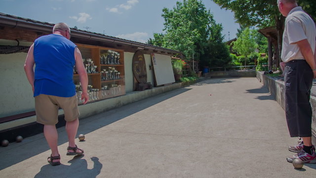 Player playing bouling game in freetime