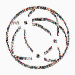 people  shape globe icon