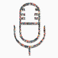 people  shape  microphone icon