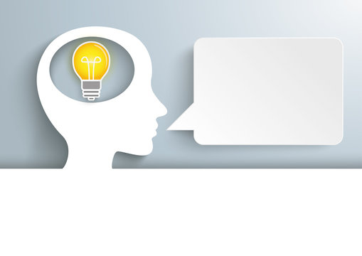 Human Head Cover Bulb Speech Bubble