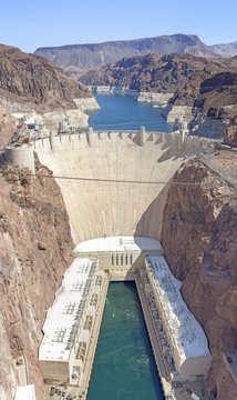 Hoover Dam high quality vertical panorama, USA.